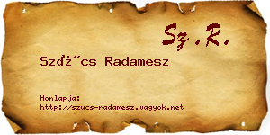 Szűcs Radamesz névjegykártya